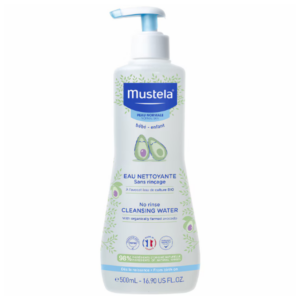 Apa de curatare fara clatire, Mustela Bebe, pentru piele normala cu extract de avocado crescut organic, 500 ml
