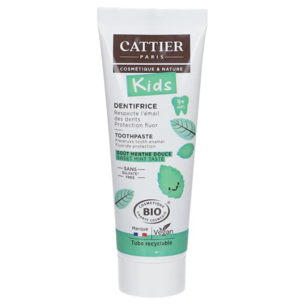 Cattier Pastă de dinți copii 7+ ani mentă bio, 50 ml